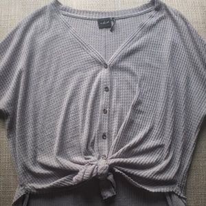 Thermal Shirt w/ Tie Front